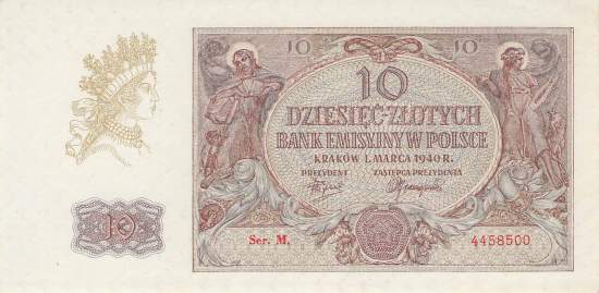 10 Zloty Polen p94 1940